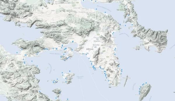χάρτης για μωβ μέδουσες Αττική