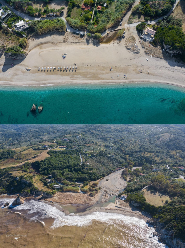 Η παραλία στα Ποτιστικά πριν και μετά την κακοκαιρίαΗ παραλία στα Ποτιστικά πριν και μετά την κακοκαιρία