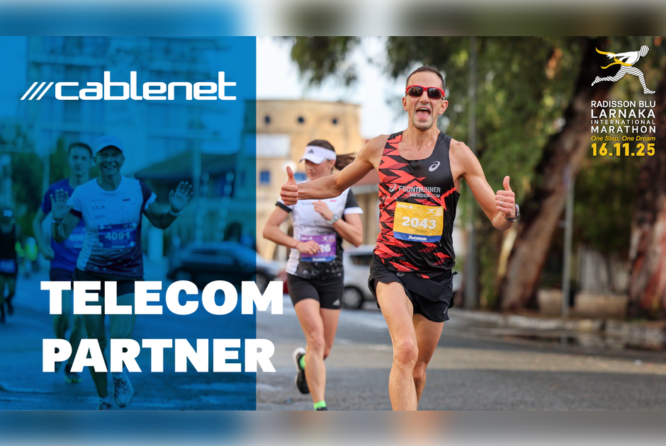 Η Cablenet Επίσημος Χορηγός Τηλεπικοινωνίας του Radisson Blu Διεθνούς Μαραθωνίου Λάρνακας 2025