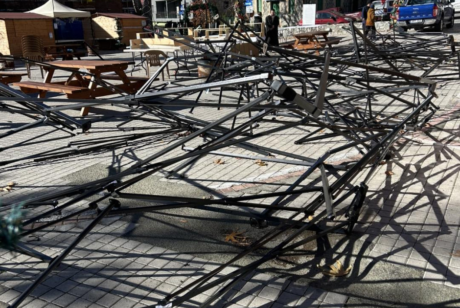 Ανεμοστρόβιλος «χτύπησε» το Χριστουγεννιάτικο Χωριό Πάνω Πλατρών
