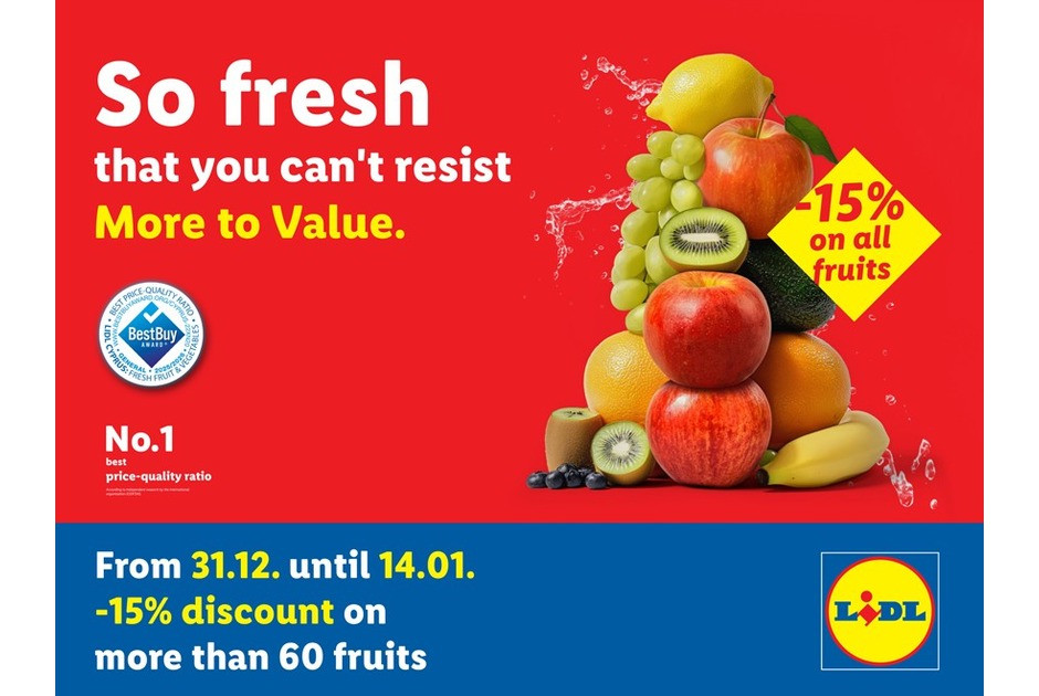 Η Lidl Κύπρου μειώνει τις τιμές σε πάνω από 60 φρέσκα φρούτα κατά 15%