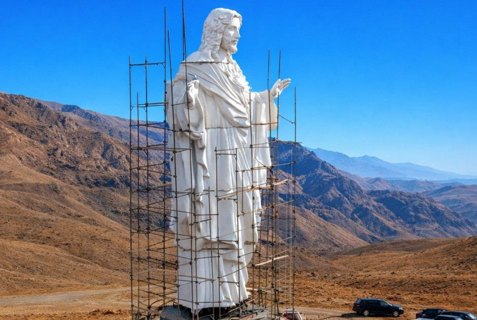 Έ&phi;&tau;&iota;&alpha;&xi;&alpha;&nu; &tau;&epsilon;&rho;ά&sigma;&tau;&iota;&omicron; ά&gamma;&alpha;&lambda;&mu;&alpha; &tau;&omicron;&upsilon; &Chi;&rho;&iota;&sigma;&tau;&omicron;ύ &sigma;&tau;&alpha; &sigma;ύ&nu;&omicron;&rho;&alpha; &Sigma;&upsilon;&rho;ί&alpha;&sigmaf;-&Lambda;&iota;&beta;ά&nu;&omicron;&upsilon; &sigma;&epsilon; &pi;&epsilon;&rho;&iota;&omicron;&chi;ή &pi;&omicron;&upsilon; &epsilon;ί&chi;&epsilon; &beta;&omicron;&mu;&beta;&alpha;&rho;&delta;&iota;&sigma;&tau;&epsilon;ί