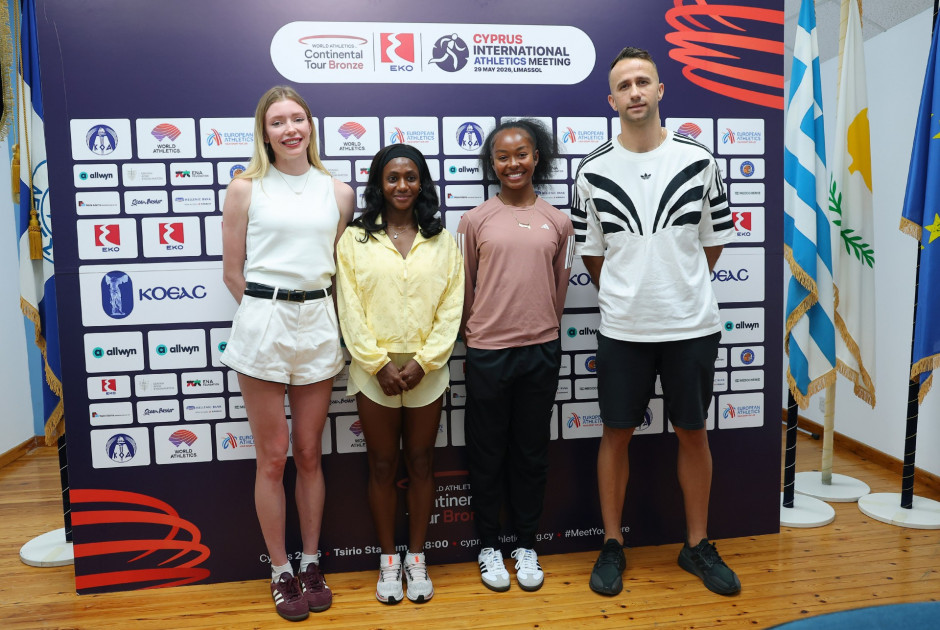 &Mu;&epsilon; &tau;&eta; &sigma;&tau;ή&rho;&iota;&xi;&eta; &tau;&omicron;&upsilon; &Kappa;&Omicron;&Alpha; &tau;&omicron; 5&omicron; Cyprus International Athletics Meeting &sigma;ή&mu;&epsilon;&rho;&alpha; &sigma;&tau;&omicron; &Tau;&sigma;ί&rho;&epsilon;&iota;&omicron;