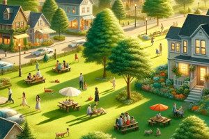 χωριό, κοινότητα, πάρκο, πράσινο